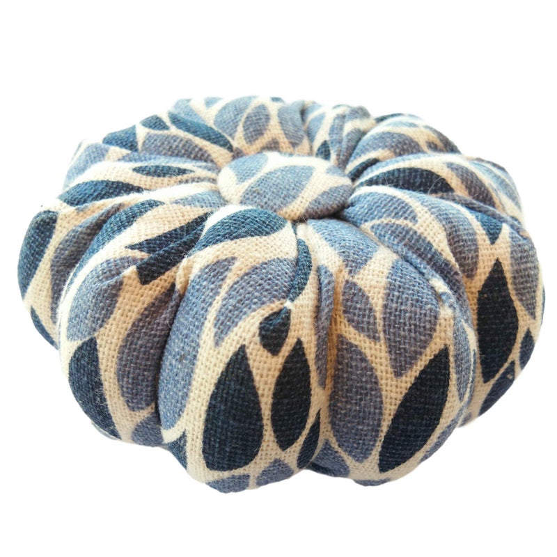 CUSHYSTORE Leave Navy Large Pincushion Pin Needle Cushion Pumpkin Safety for Sewing Sewer Gift 3.5" - Image 3